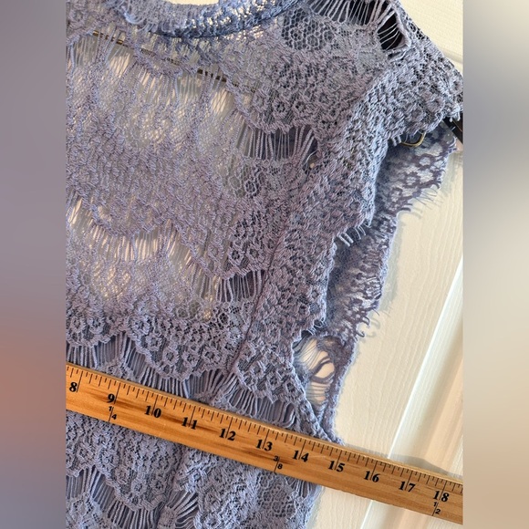 FREE PEOPLE Intimately MD Daydream Eyelash Lace Mini Dress Open Back Lined SEXY - Picture 6 of 16